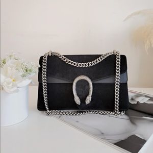 GUCCI Suede Small Dionysus Shoulder Bag Black